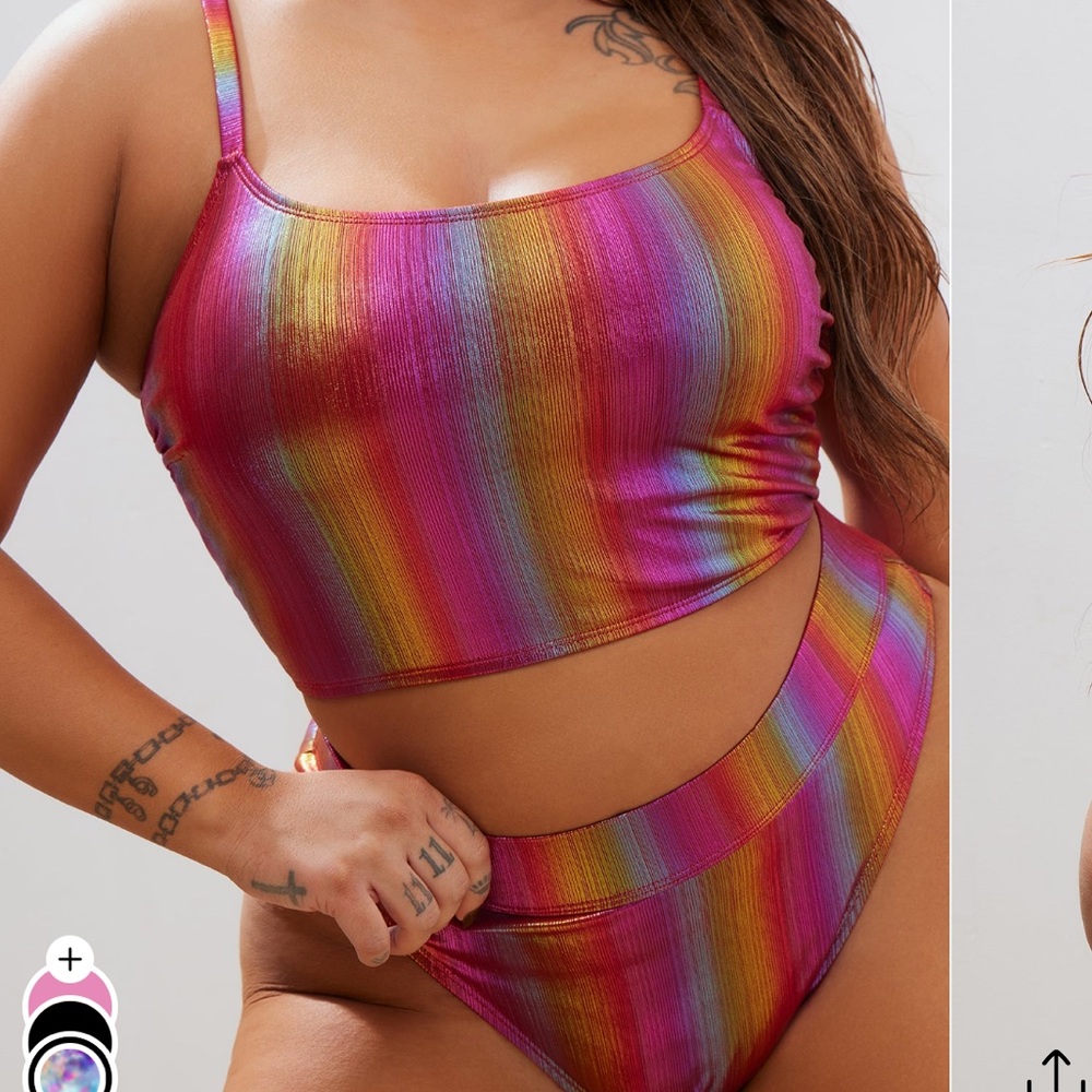 Fashion Nova Iridescent Bikini Set